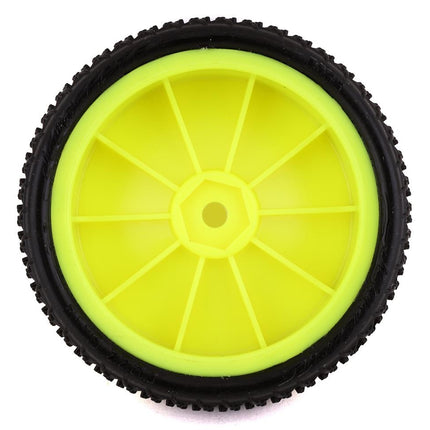 JConcepts Fuzz Bite LP 2.2 Pre-Mounted 2WD Front Buggy Carpet Tires (Yellow) 