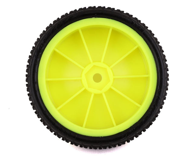 JConcepts Fuzz Bite LP 2.2 Pre-Mounted 2WD Front Buggy Carpet Tires (Yellow) 