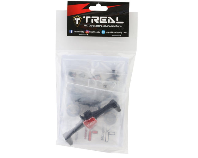 Treal Hobby Alum Complete Rear Portal Axle for Traxxas TRX-4M w/Brass Covers Blk
