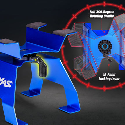TRAXXAS ALUMINUM RC CAR/TRUCK STAND X-TRUCKS BLUE TRA8797BLUE