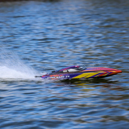 Pro Boat Sonicwake 24" Self-Righting Brushless w/Batt/Charger RTR Red PRB1992T1