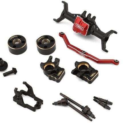 Treal Hobby Aluminum Front Portal Axle Set for Traxxas TRX-4M Blk w/Brass Covers