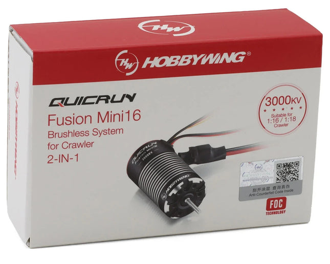 Hobbywing Quicrun Mini16 Fusion 370 2-in-1 Brushless ESC & Motor System 3000kv