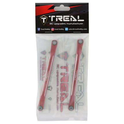 Treal Hobby Aluminum Front Steering Links for Traxxas Sledge (Red) (2)