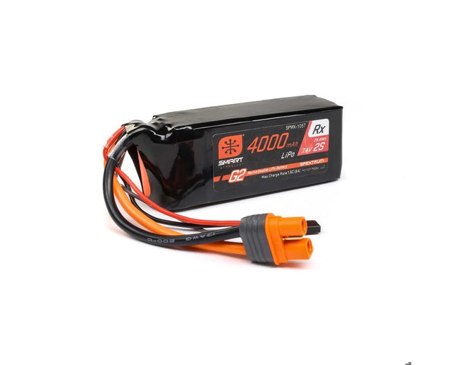 Spektrum RC 2S Smart G2 Receiver LiPo 15C Battery Pack (7.4V/4000mAh) w/IC3 
