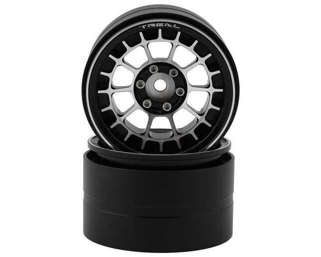 Treal Hobby 2.2" Type-A Beadlock Wheels (Black/Silver) (2) TLHTWHEEL-45