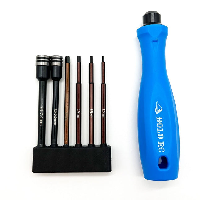 Bold RC Tool Set 1/4" Quick Drive Hex & Nut Driver 6 Piece Set w/Handle BOL10630