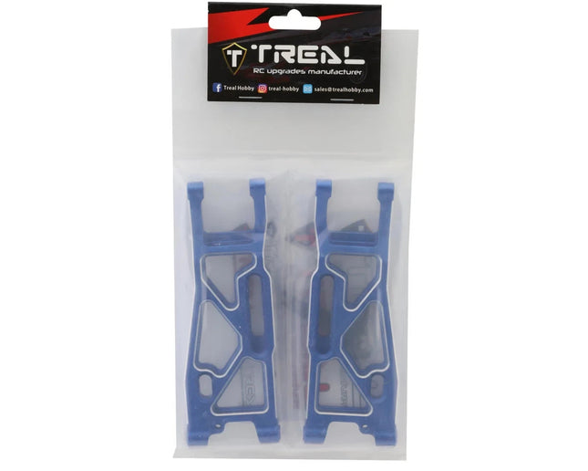Treal Hobby Aluminum Front Suspension Arms for Traxxas Sledge (Blue) (2)