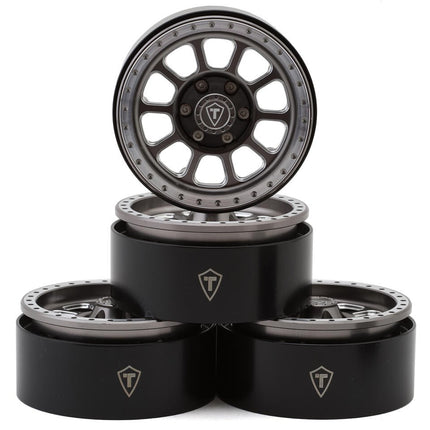 Treal Hobby Type V2 1.9" Beadlock Wheels (Titanium/Silver)