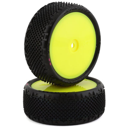 JConcepts Pin Swag 2.2" Pre-Mounted 4WD Front Buggy Carpet Tires (Yellow) (Pink)