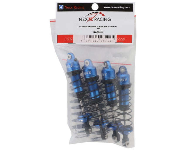 NEXX Racing Aluminum Threaded Oil-Filled Shocks for Traxxas 4x4 Mini Maxx (Blue)