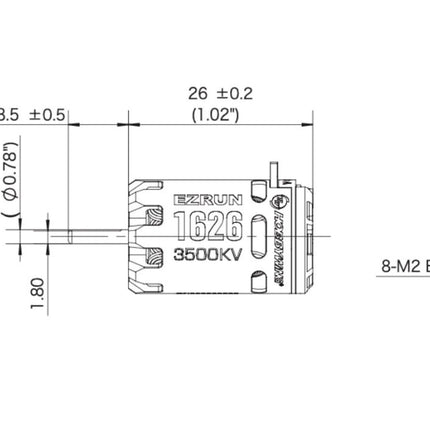 Hobbywing 30402654 EZRUN 1626 Sensored Motor, 5000KV HWI30402654