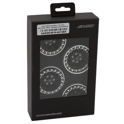 Samix Multi Crawlers Straight Spoke 1.9" Alum Adj Offset Beadlock Wheels Black