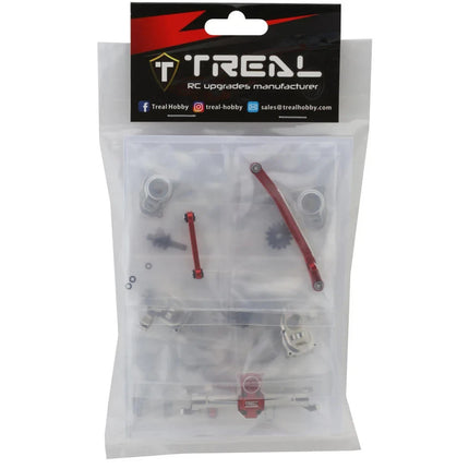 Treal Hobby Axial SCX24 Front Portal Axle Upgrade Kit (Silver/Red) TLHTSCX24-187