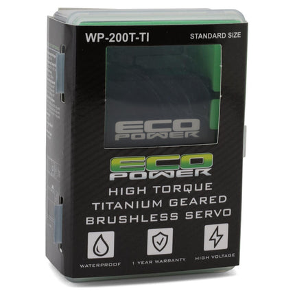 EcoPower WP200T-TI Waterproof High Torque Titanium Gear Brushless Servo