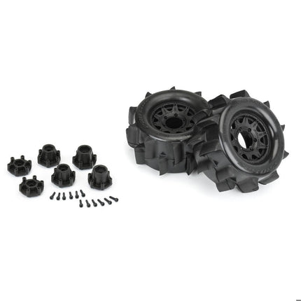 Pro-Line Sand Paw HP Belted 2.8" Pre-Mounted Truck Tires (Black) (Medium)
