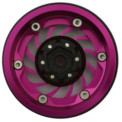 Treal Hobby Cyclone 1.9" Aluminum Beadlock Wheels (Pink) (4) (122.5g)
