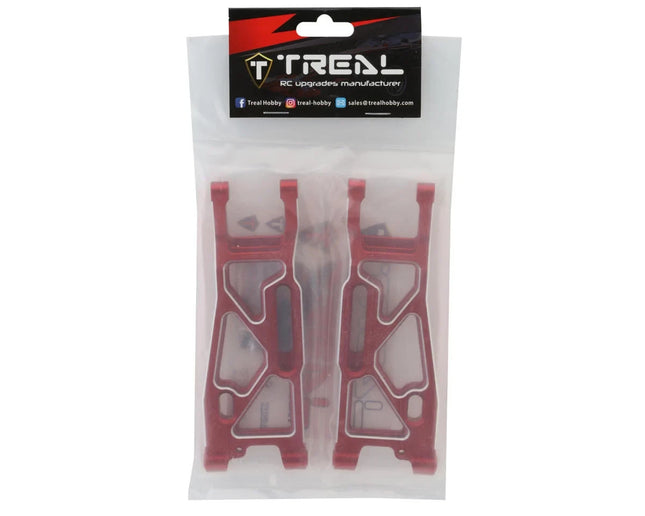 Treal Hobby Aluminum Front Suspension Arms for Traxxas Sledge (Red) (2)