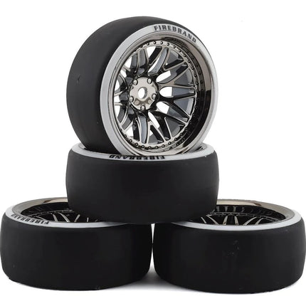 Firebrand RC Darkmatter D29 Pre-Mounted 2-Piece Drift Tires (4) (Smoke Chrome)