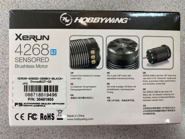 Hobbywing Xerun 4268SD G2 Sensored Brushless Motor (2600kV) 30401905 NEW!!