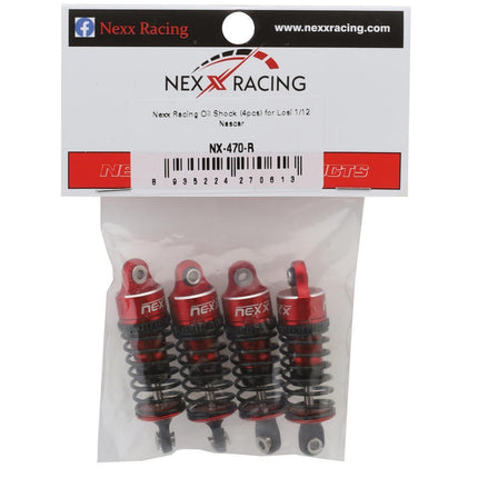 NEXX Racing Losi NASCAR Aluminum Oil-Filled Threaded Shocks (Red) (4)
