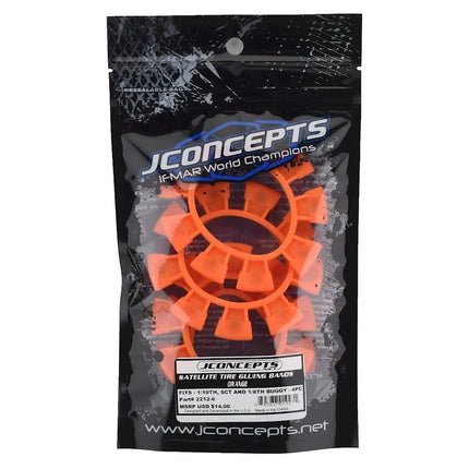 JConcepts 2212-6 "Satellite" Tire Glue Bands (Orange) JCO22126