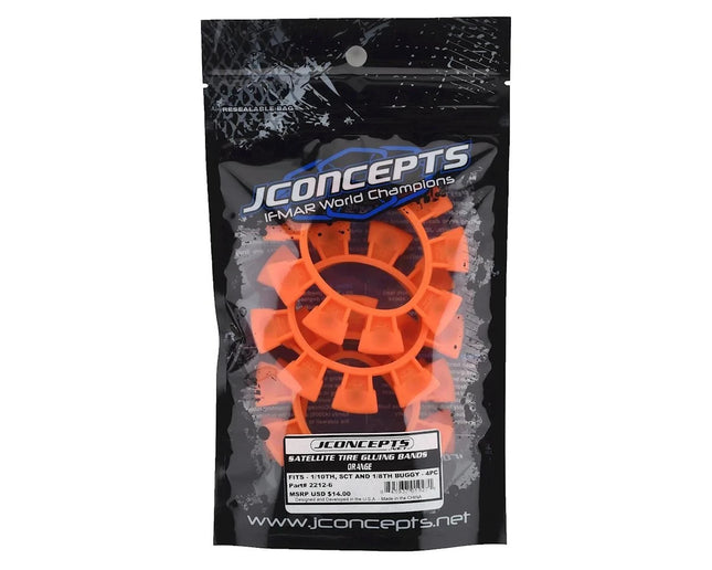 JConcepts 2212-6 "Satellite" Tire Glue Bands (Orange) JCO22126
