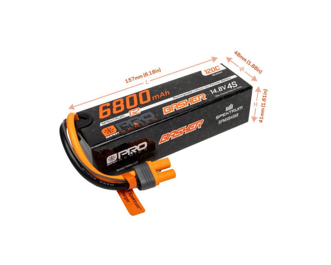 Spektrum RC 4S 120C Smart G2 Pro Basher LiPo Battery (14.8V/6800mAh) SPMXB4S68
