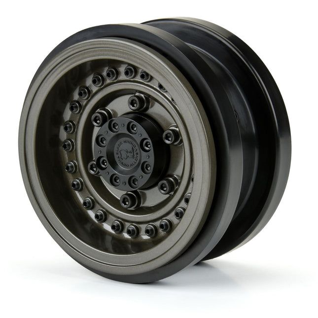 Proline Black Rhino Armory Gunmetal 2.9" Aluminum Dual Offset Wheels Axial SCX6