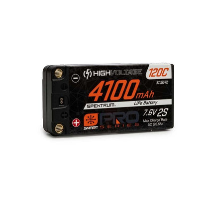 Spektrum 7.6V 4100mAh 2S 120C Smart Pro Race Shorty 5mm tubes SPMX412S120HT NEW!