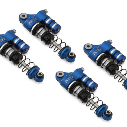 NEXX Racing SCX24 36mm Aluminum Oil-Filled Threaded Reservoir Shocks (Blue)