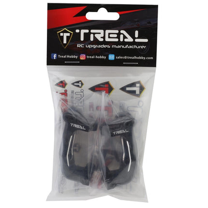 Treal Hobby Aluminum Front C Hub Spindle Carriers for Traxxas Sledge (Black) 