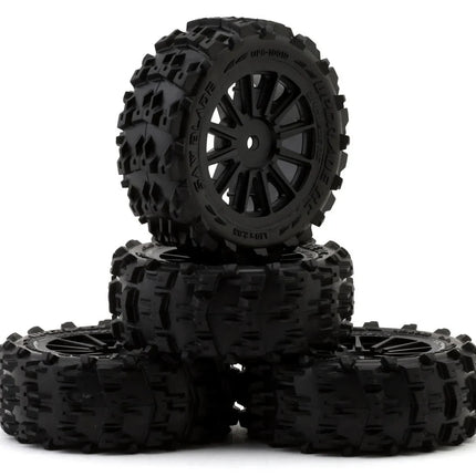 UpGrade RC Saw Blade Pre-Mounted Tires for ARRMA Typhon Grom (4)