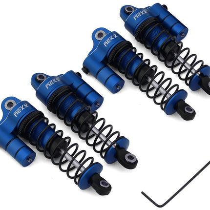 NEXX Racing Arrma Grom Reservoir Threaded Aluminum Oil-Filled Shocks Blue 58mm
