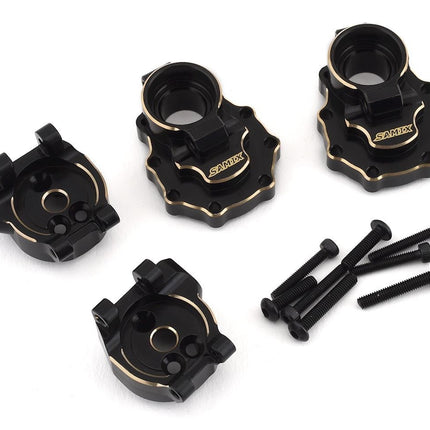 Samix Brass Rear Hub Carrier & Inner Portal Covers Set for Traxxas TRX-4 (Black)