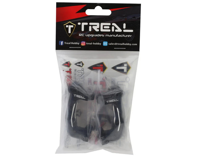 Treal Hobby Aluminum Front C Hub Spindle Carriers Traxxas Sledge (Black)