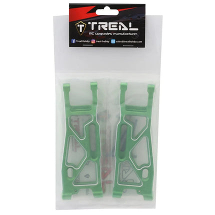 Treal Hobby Aluminum Front Suspension Arms for Traxxas Sledge (Green) (2)