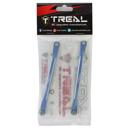 Treal Hobby Aluminum Front Steering Links for Traxxas Sledge (Blue) (2)