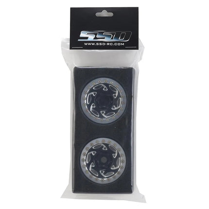 SSD RC 1.9"" Champion Beadlock Wheels (Black/Silver) SSD00242