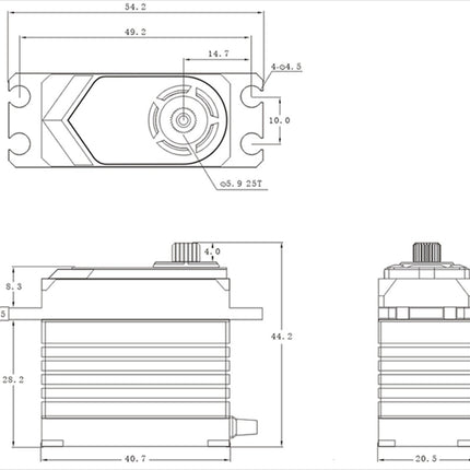 SRT Servos T55 Standard HV Coreless Digital Servo SRTT55