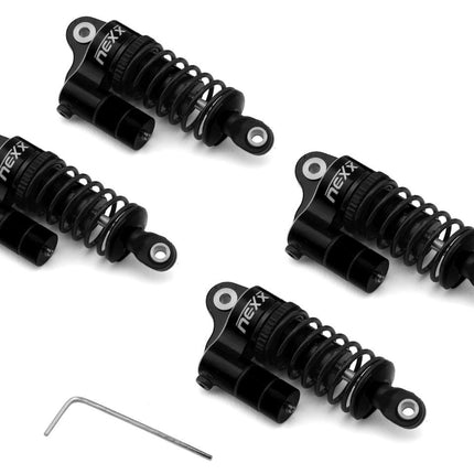 NEXX Racing Losi NASCAR Aluminum Oil-Filled Threaded Reservoir Shocks (Black)