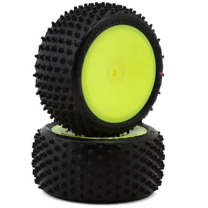 JConcepts Drop Step 2.2" Pre-Mounted Rear Buggy Carpet Tires (Yellow) (2) (Pink)