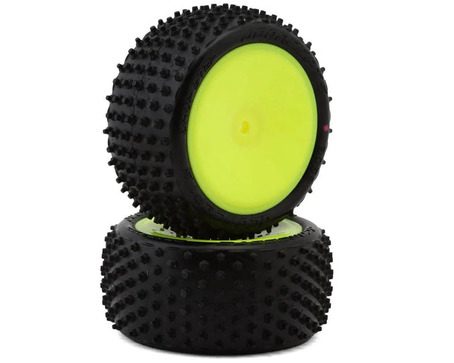JConcepts Drop Step 2.2" Pre-Mounted Rear Buggy Carpet Tires (Yellow) (2) (Pink)