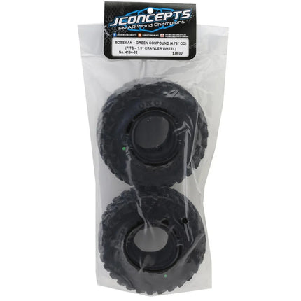 JConcepts 4104-02 Bossman 1.9" Rock Crawler Tires (2) (Green) JCO410402