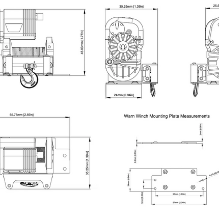RC4WD Z-E0075 "Warn" 8274 1/10 Scale Winch (Miniature Scale Accessory) RC4ZE0075