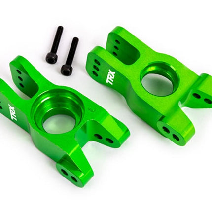 Traxxas Aluminum Rear Stub Axle Carriers Left & Right Green TRA9552G