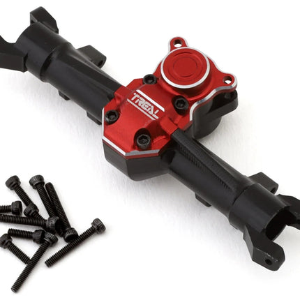 Treal Hobby Axial SCX24 Aluminum Front Axle (Black/Red) TLHTSCX24-02