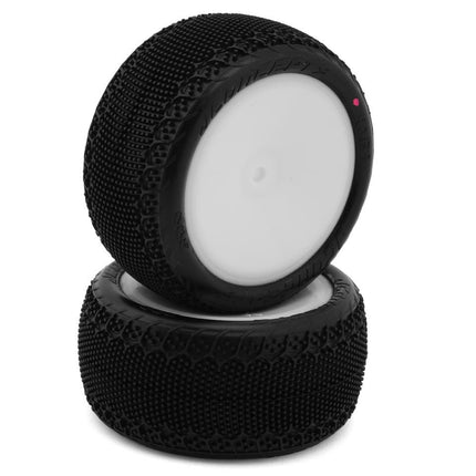 JConcepts 3DP 2.2" Pre-Mounted Rear Buggy Carpet Tires (White) (2) (Pink)