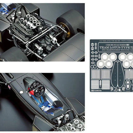 Tamiya 1/12 1972 Team Lotus Type 72D F1 Model Kit TAM12046