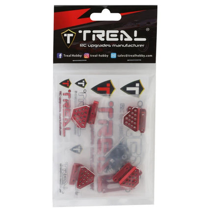 Treal Hobby Aluminum Shock Mounts Set for Traxxas TRX-4M (Red)